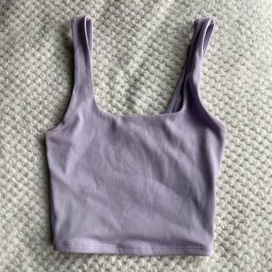 express - body contour tank top cropped top - lavender